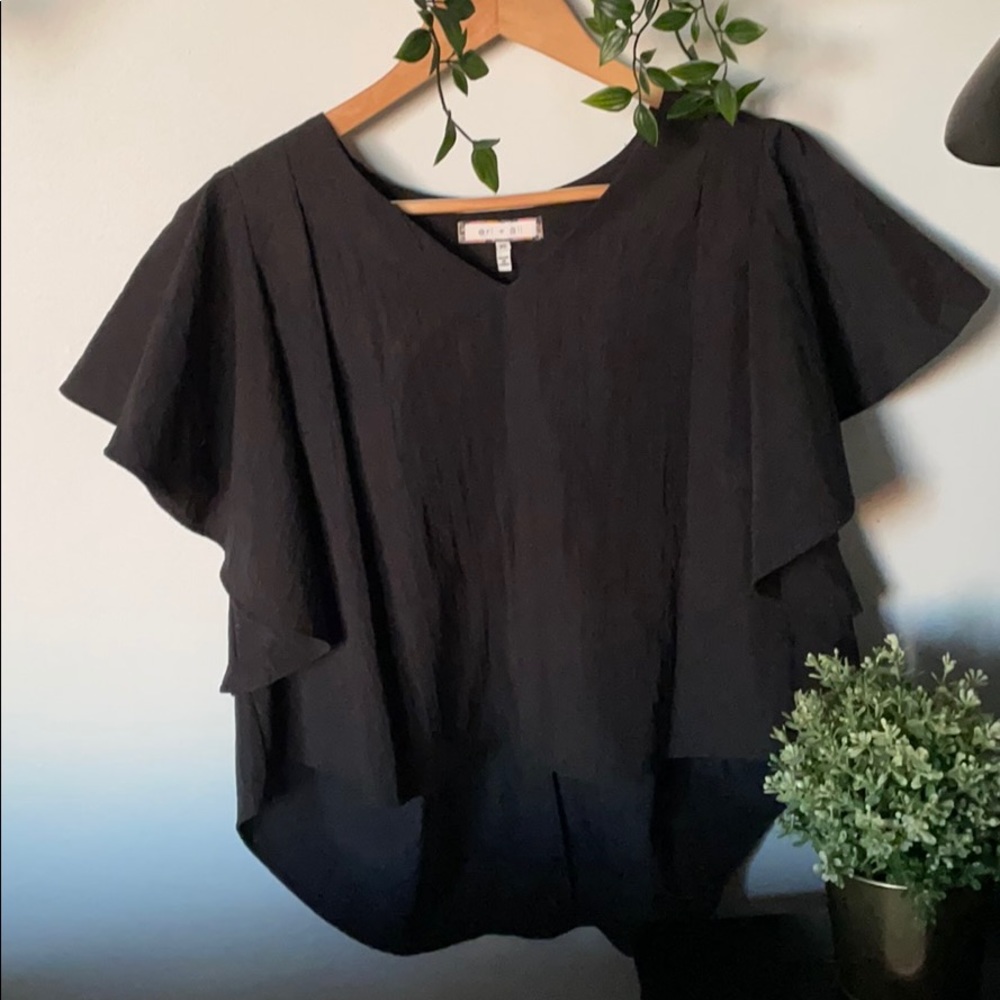 Anthropologie black blouse top